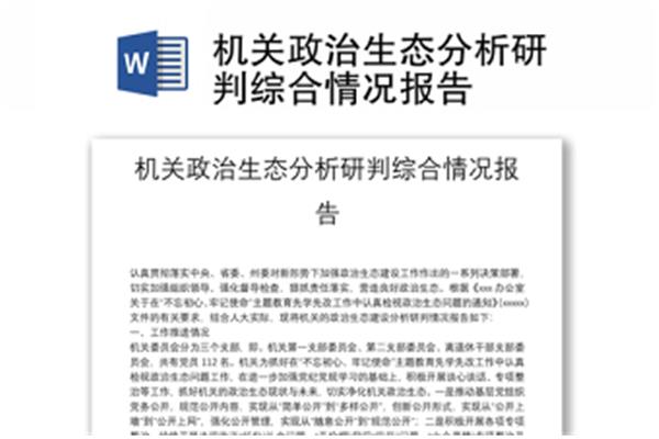 政治生态分析报告