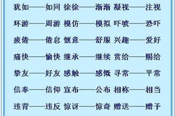 如同的近义词
