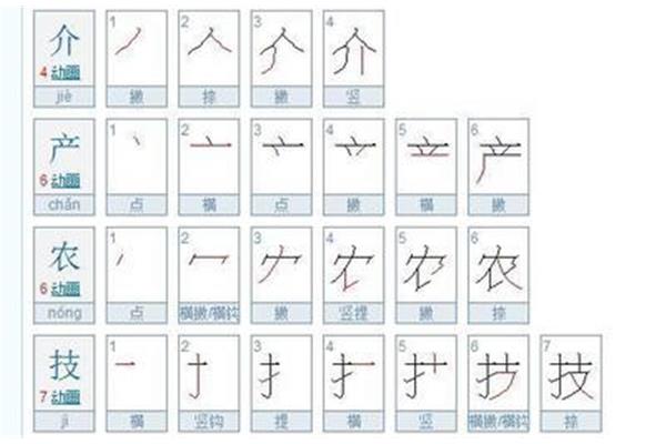 动的笔画顺序
