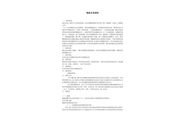 市场调查报告范文