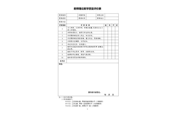 教师教学评价