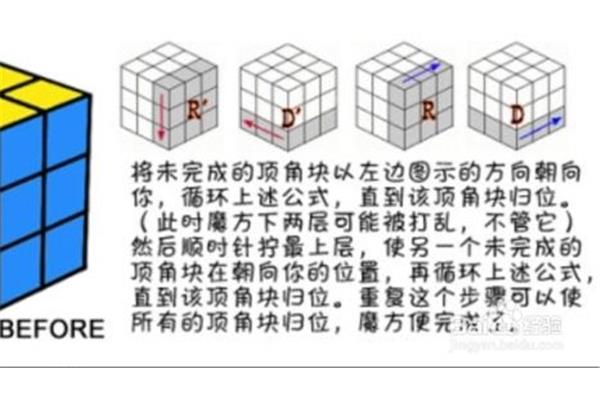 三阶魔方顶角归位