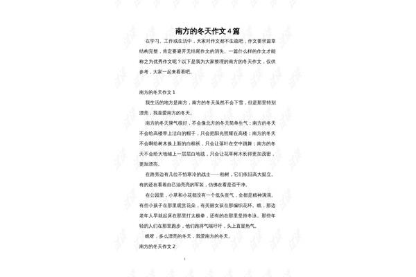 南方的冬天作文
