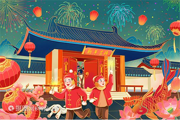 春节放烟花