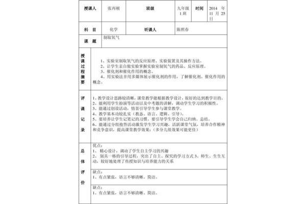 评课记录怎么写