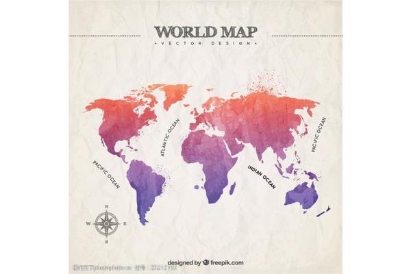手绘世界地图