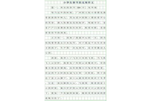 过年春节作文