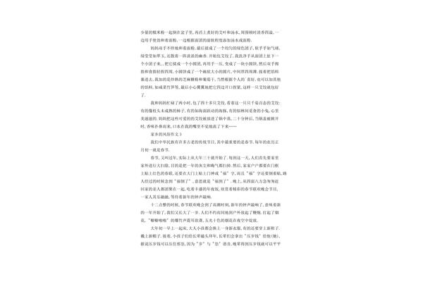 过年春节作文