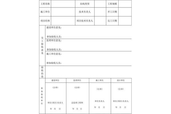 工程验收报告模板