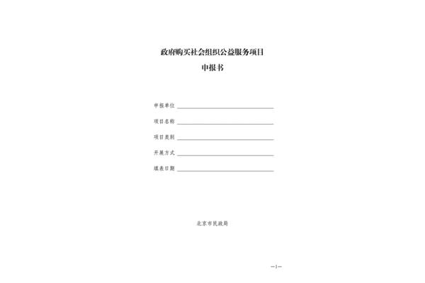 项目申报书模板