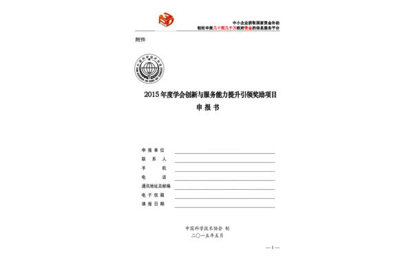 项目申报书模板