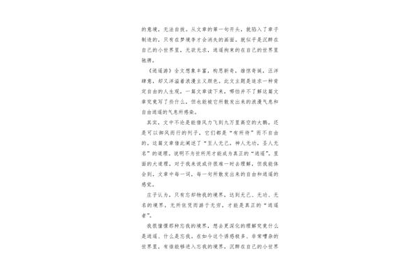 逍遥游读后感