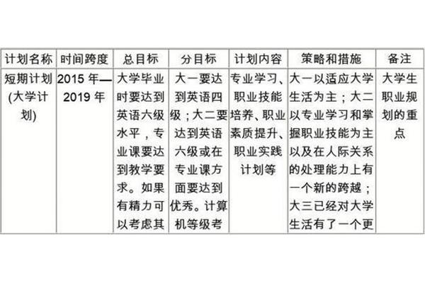 短期目标怎么写
