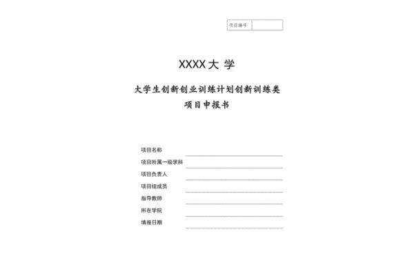 项目申报书模板