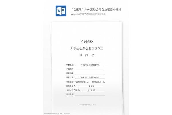 项目申报书模板