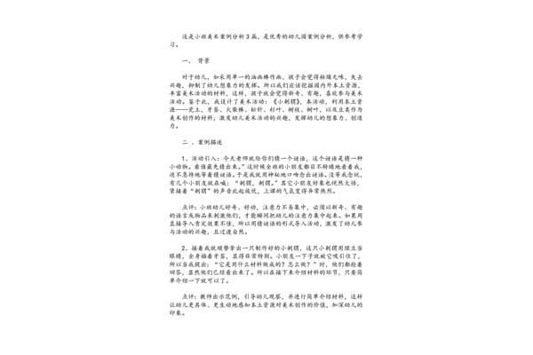 小班案例分析