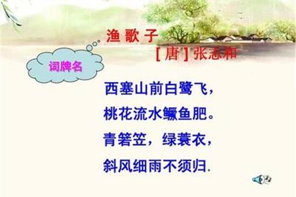 渔歌子是词牌名吗