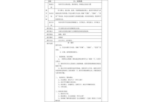 画杨桃教学设计