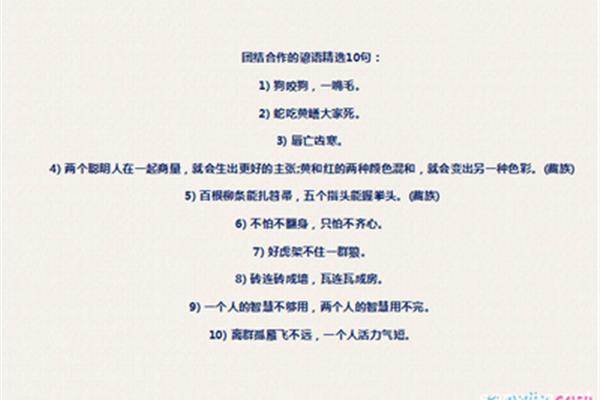 团结合作的谚语