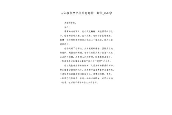 给哥哥的一封信