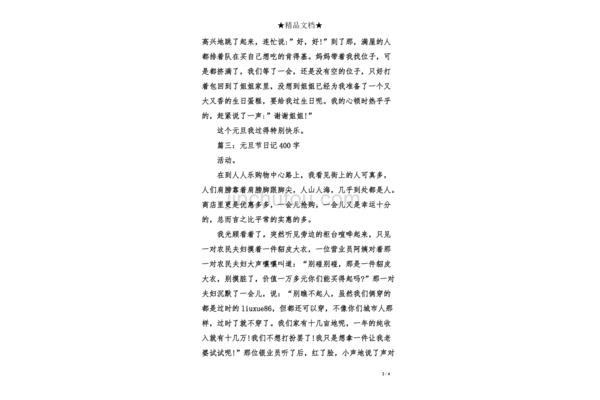 元旦的日记