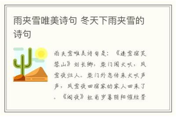 冬天下雨的诗句
