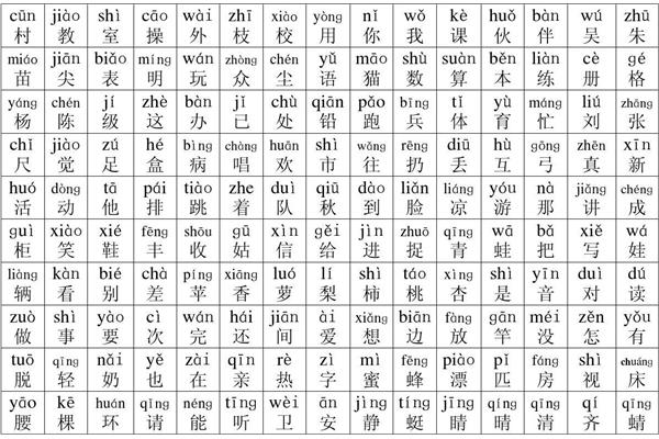 一年级语文生字