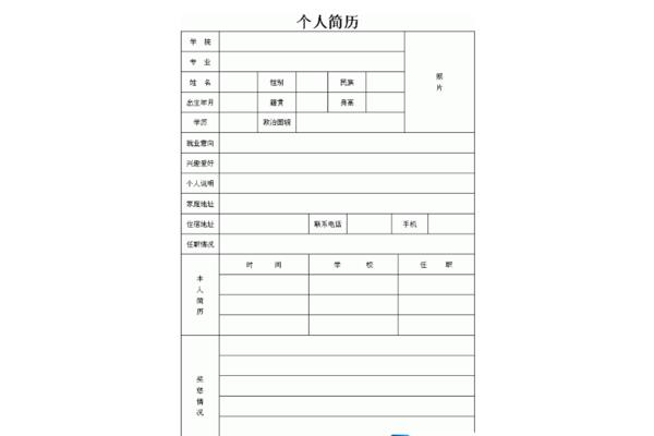 工作经历模板