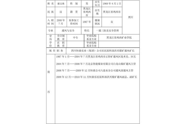 工作经历模板