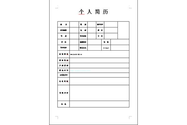 工作经历模板