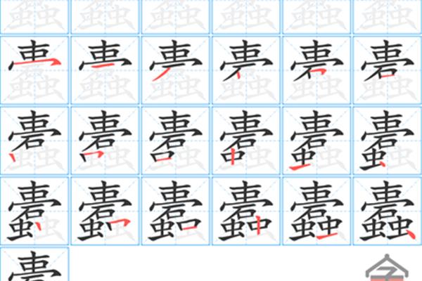 虫的笔顺怎么写