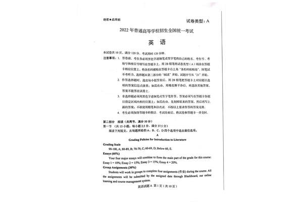 新高考一卷英语