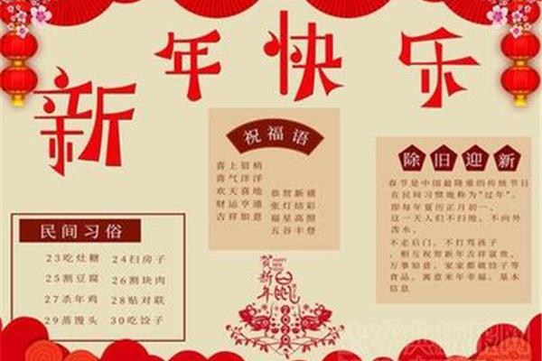 春节简单手抄报