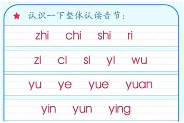 16个整体认读