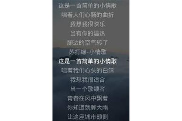 小情歌歌词