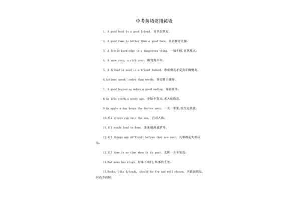 英语谚语作文常用