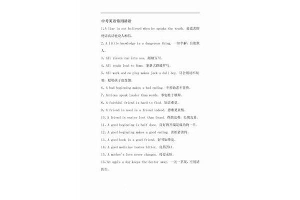 英语谚语作文常用