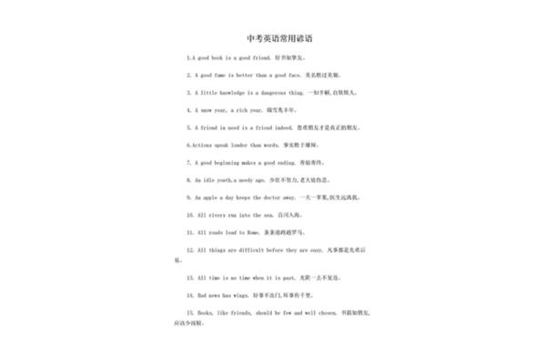 英语谚语作文常用