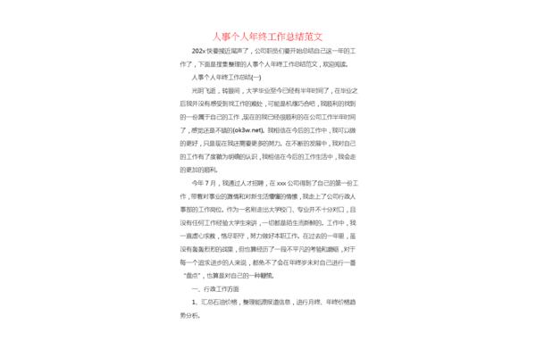 个人工作年终总结