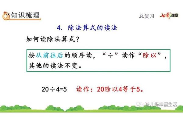 除法算式的读法
