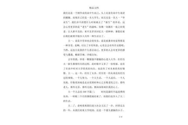 大一个人总结