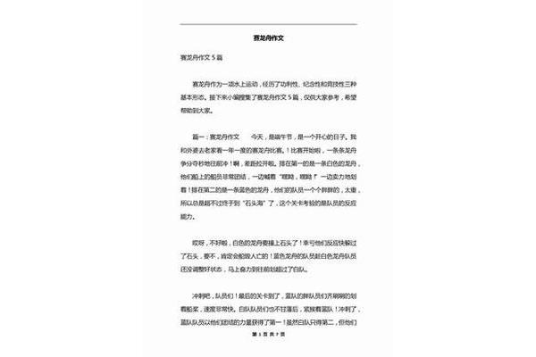 赛龙舟的作文