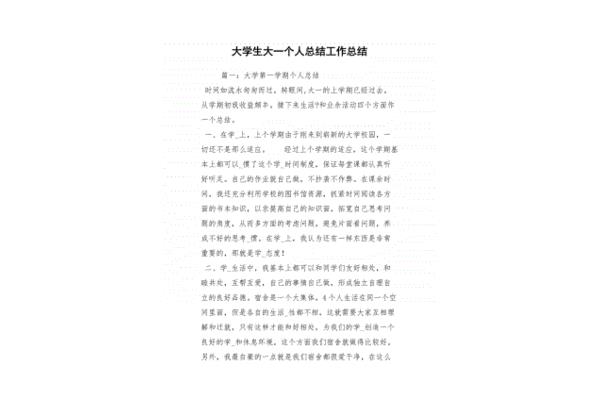 大一个人总结