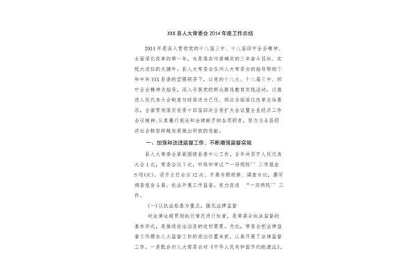 人大工作总结