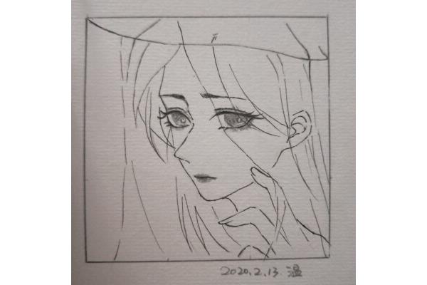 动漫人物素描画