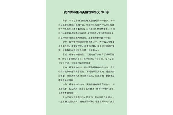 青春的颜色作文