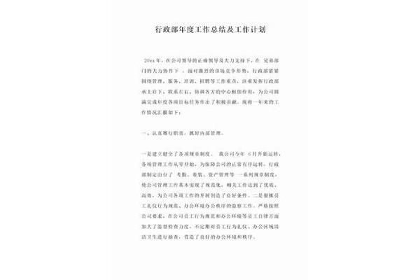 行政年度工作总结