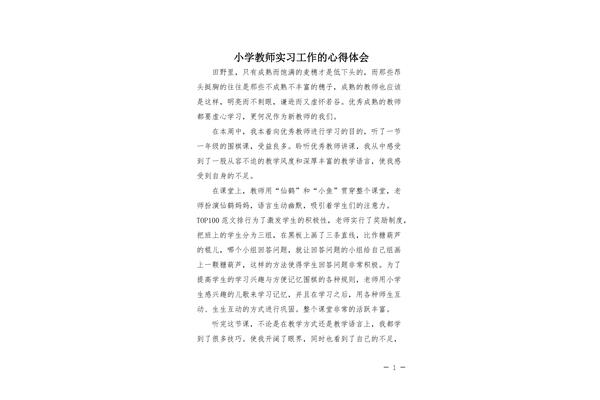 小学见习心得