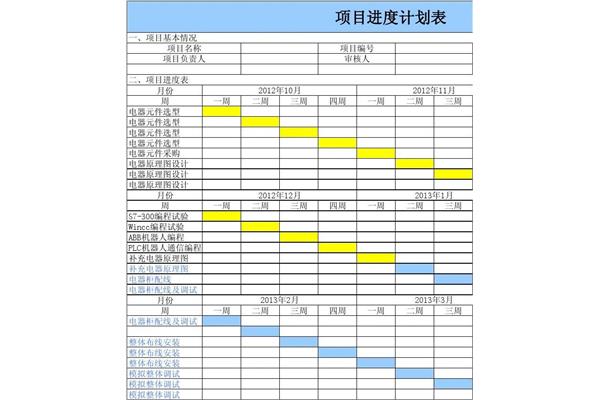 进度表模板
