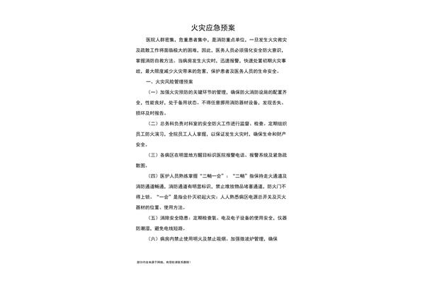 火灾应急预案